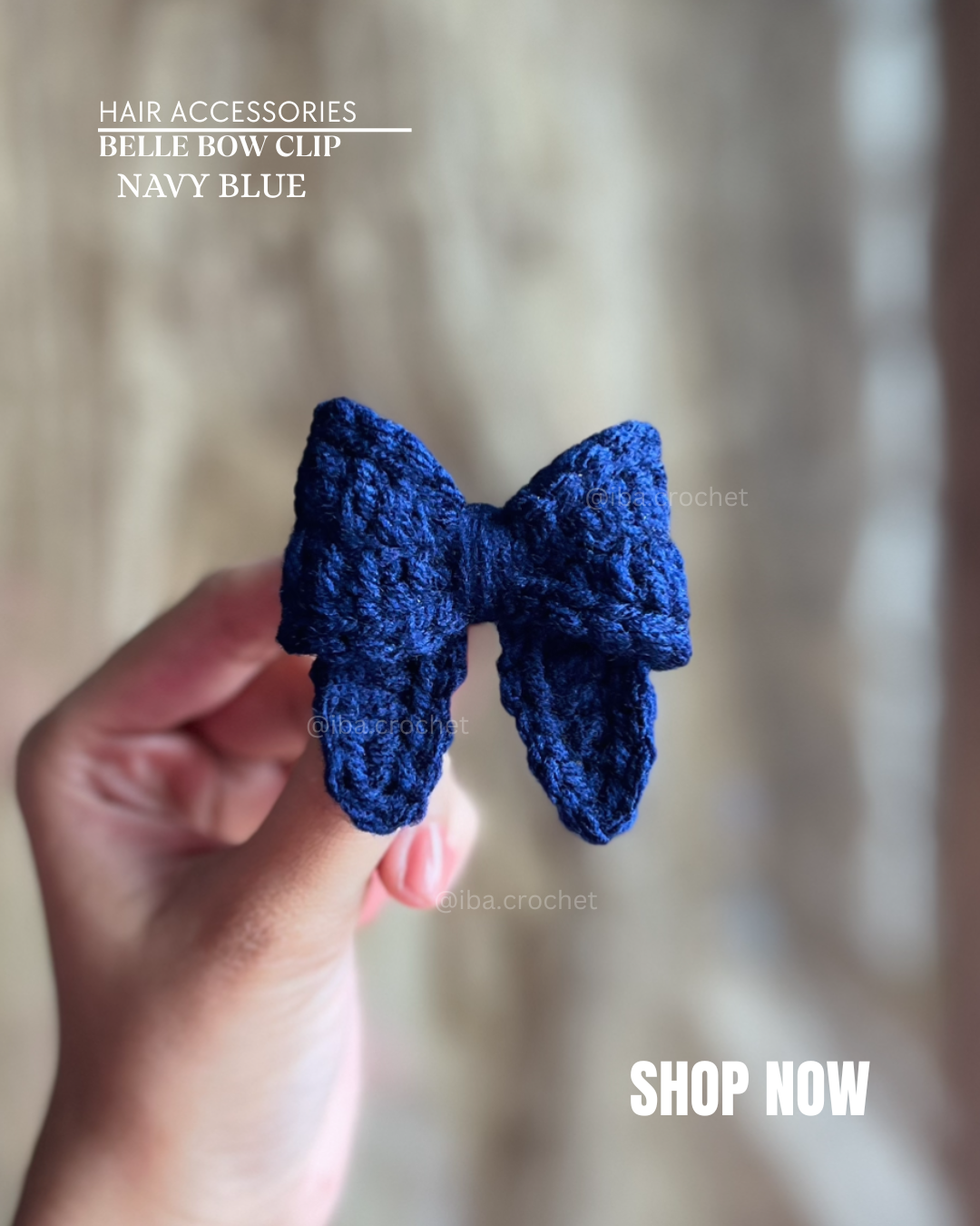 Belle Crochet Bow Hair Clip