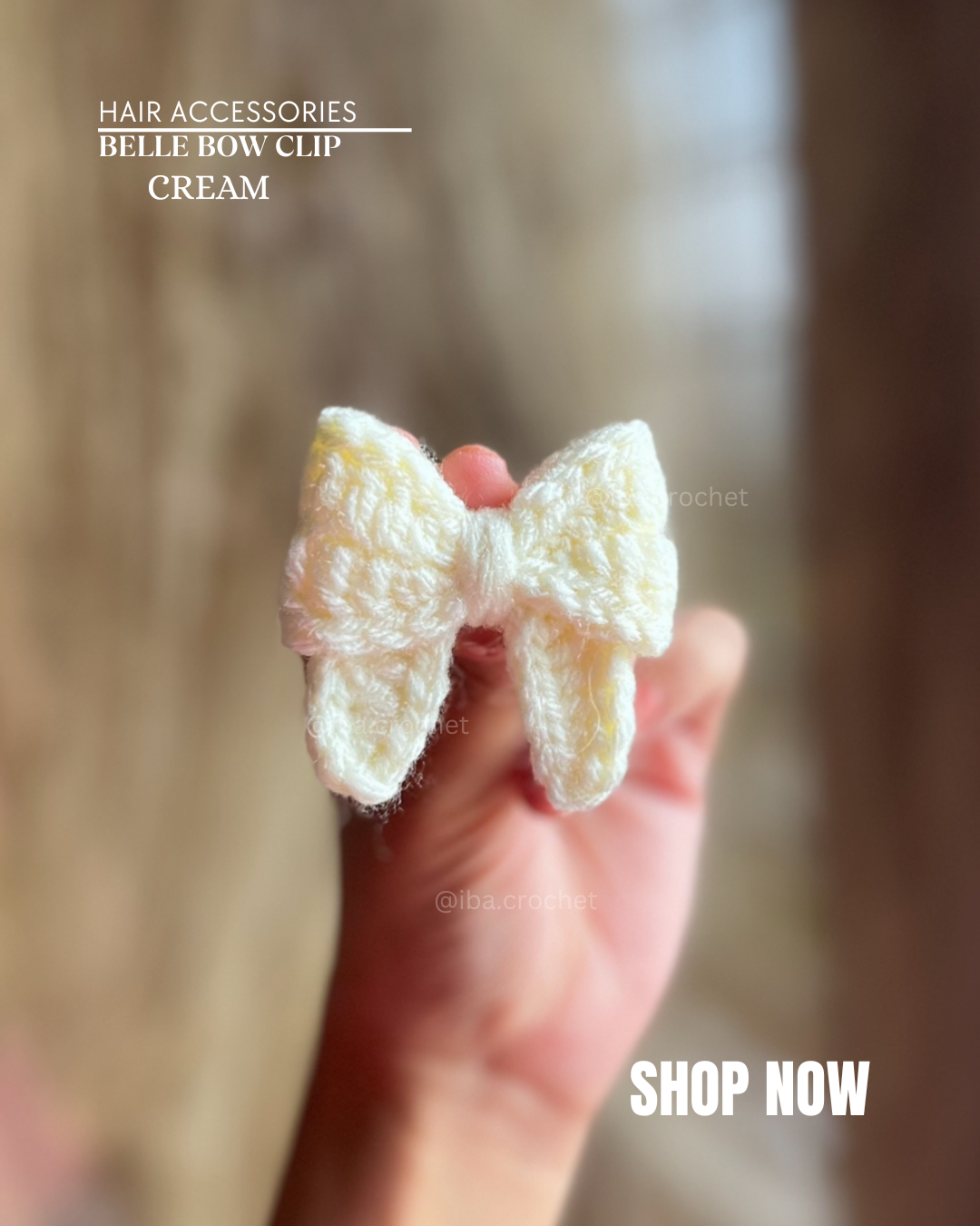Belle Crochet Bow Hair Clip