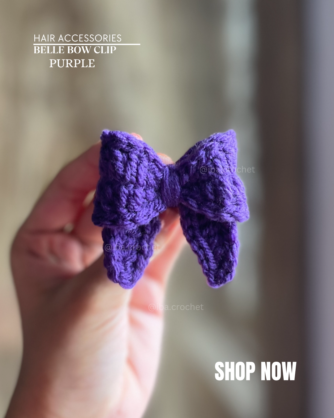 Belle Crochet Bow Hair Clip