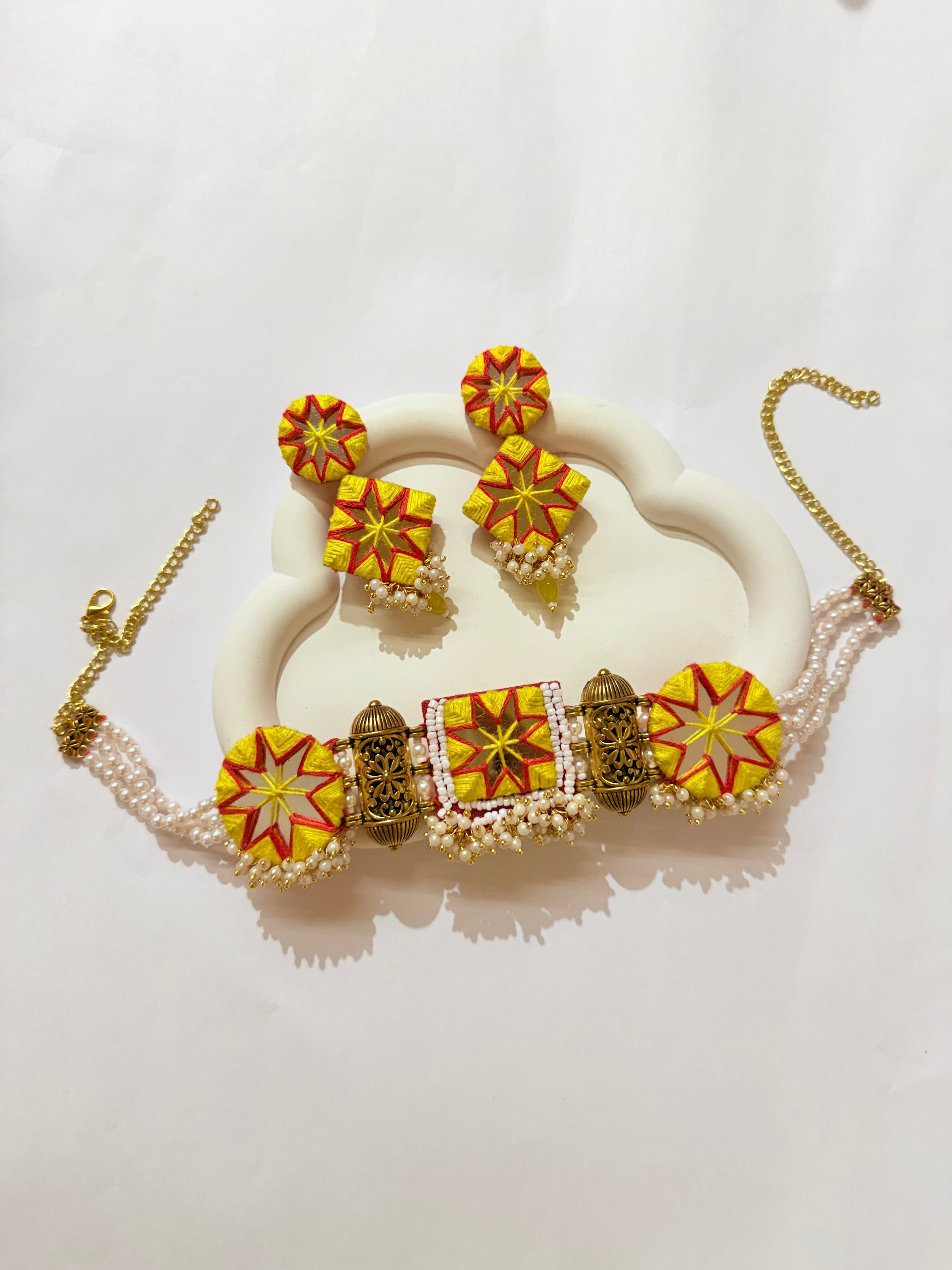 Eshaya - Mirror Thread work and Pearls