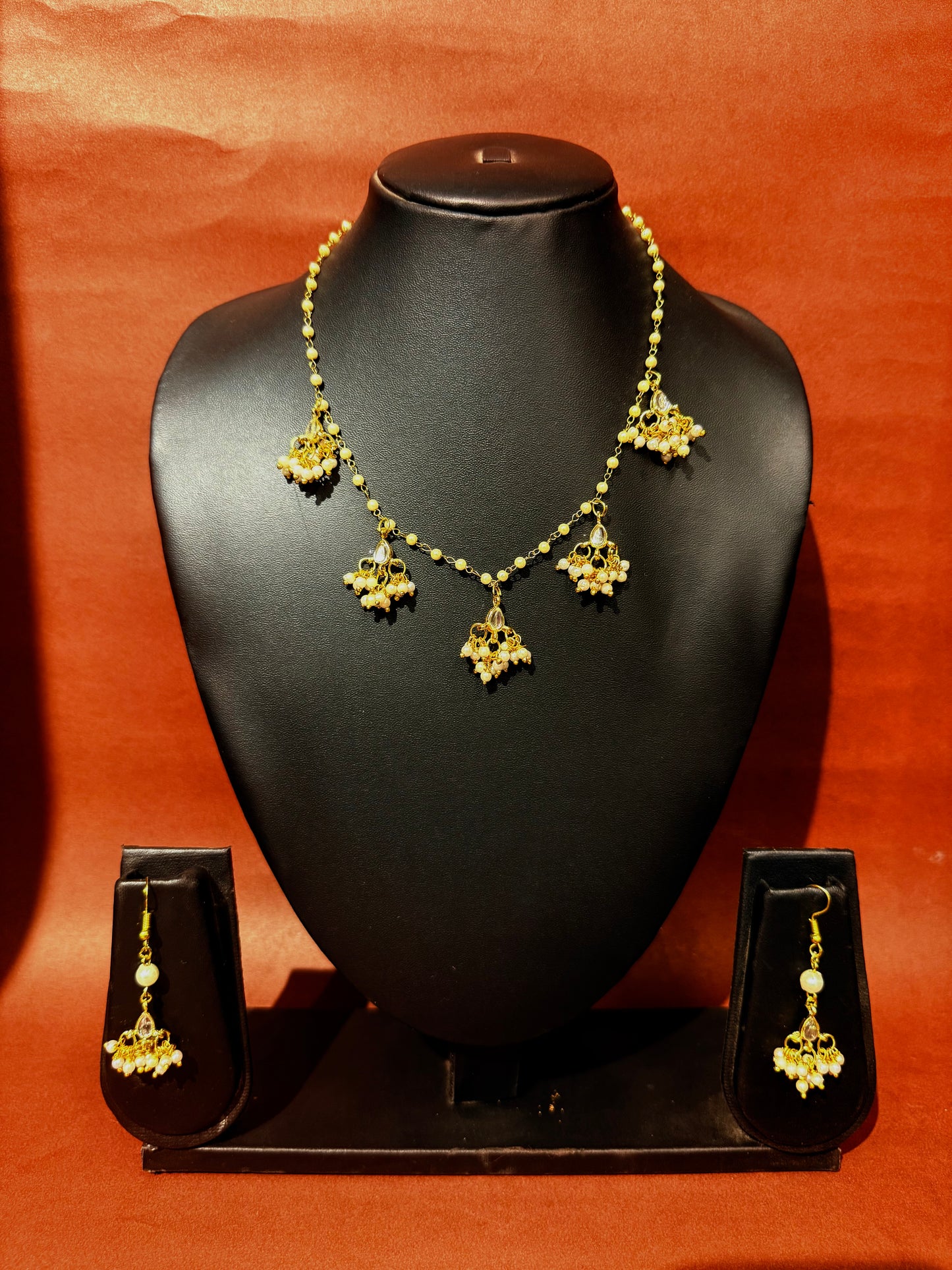 Kundan Chain Necklace set jewellery Handmade