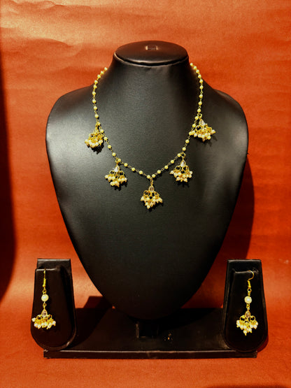 Kundan Chain Necklace set jewellery Handmade