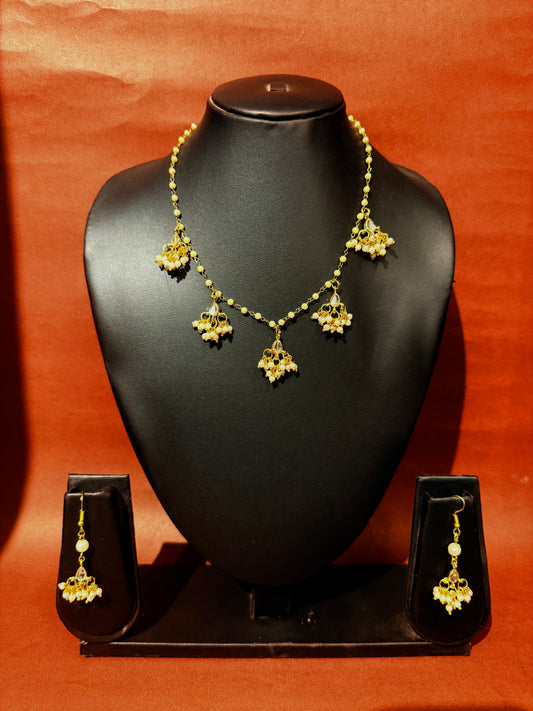 Kundan Chain Necklace set jewellery Handmade