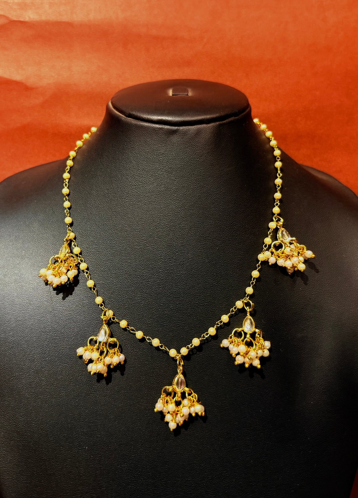 Kundan Chain Necklace set jewellery Handmade