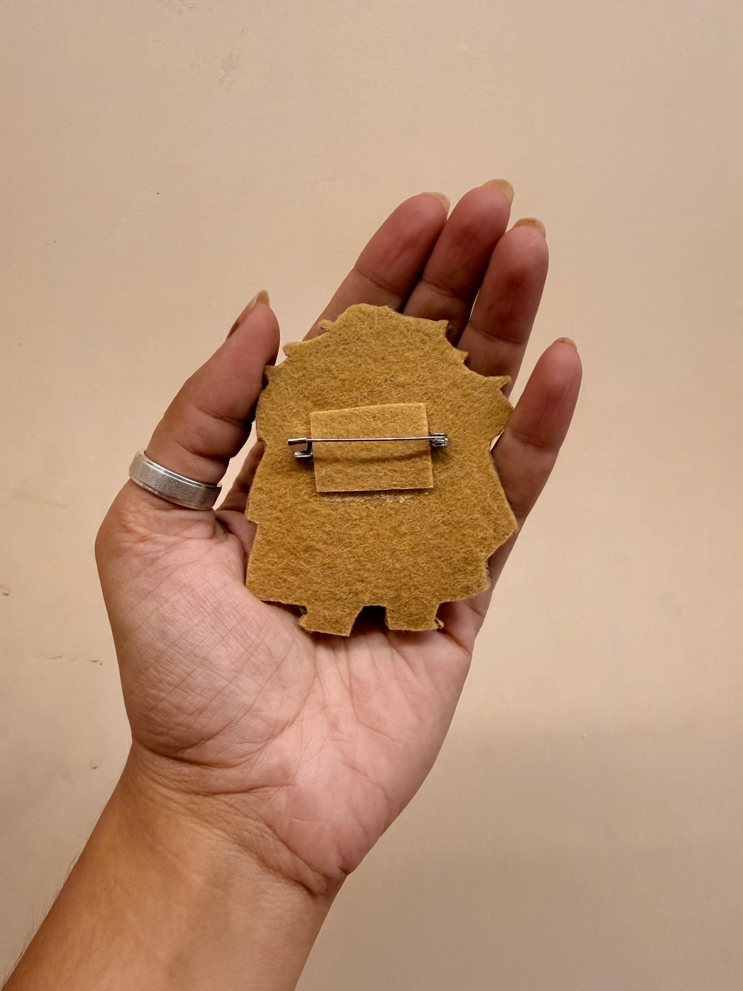 Hagrid Embroidered Brooch back