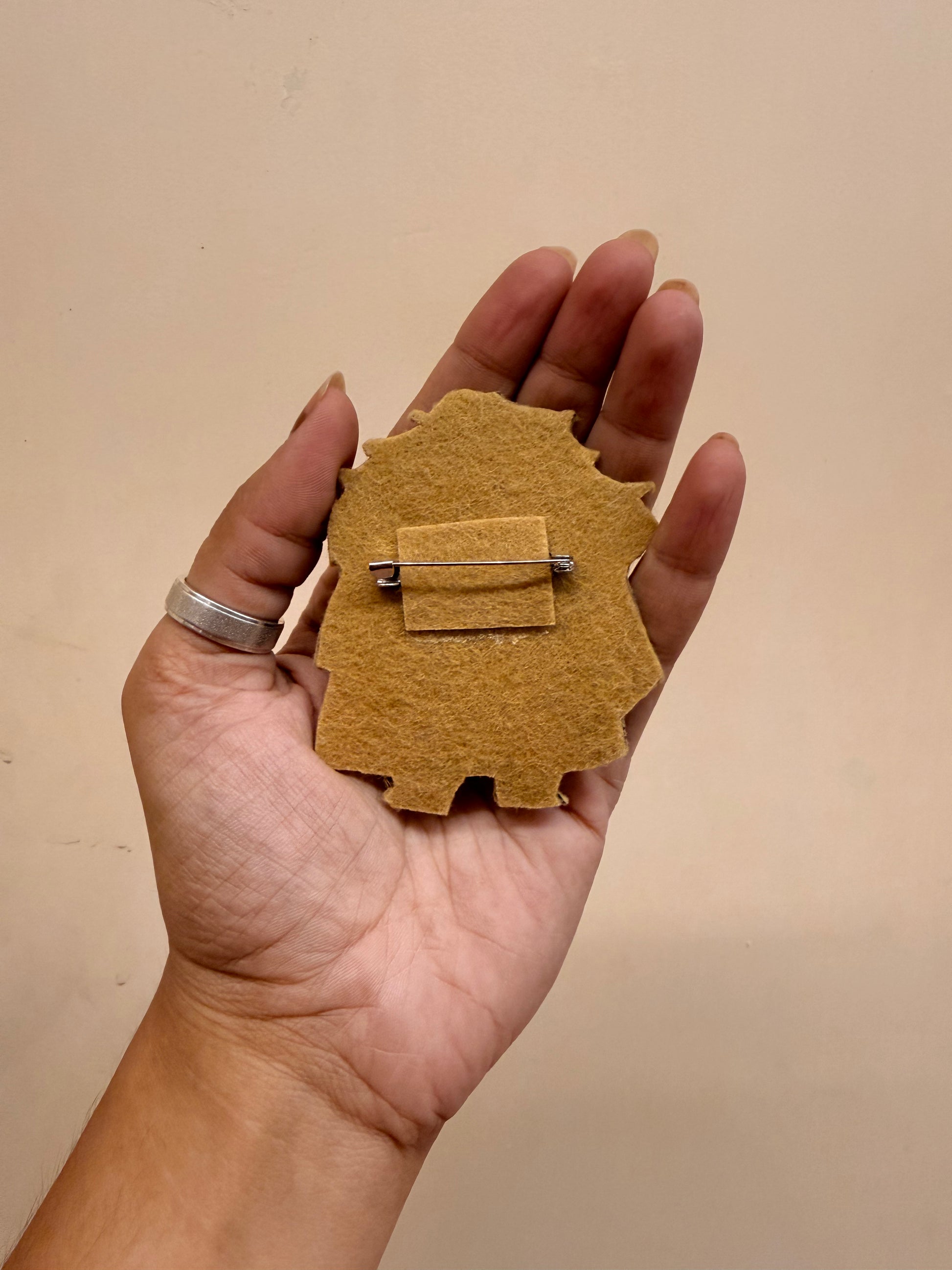 Hagrid Embroidered Brooch back