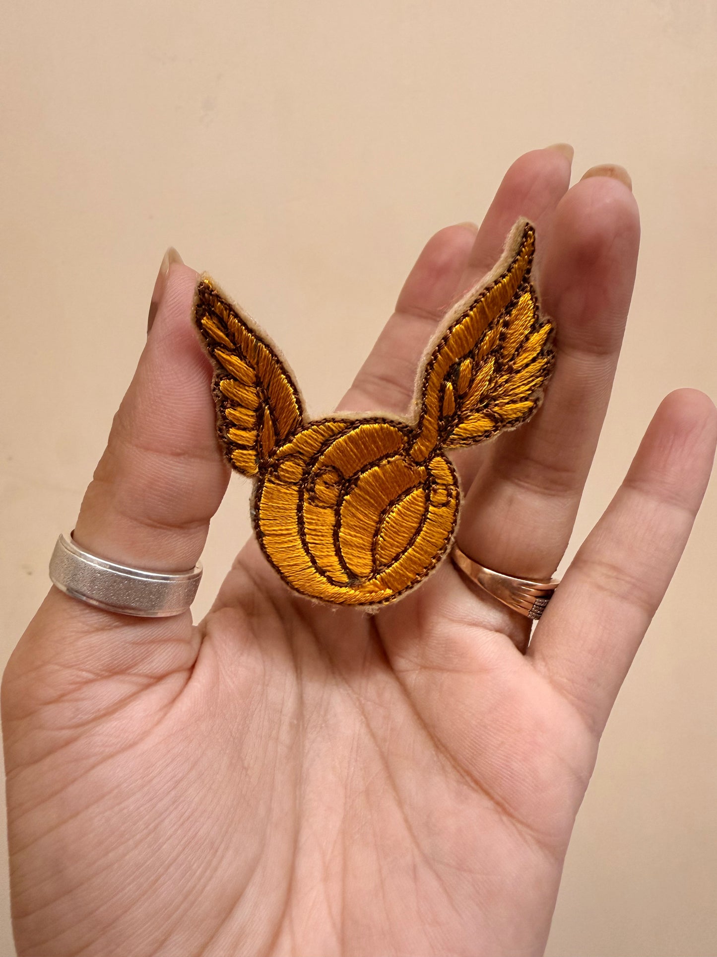 Golden Snitch Embroidered Brooch front