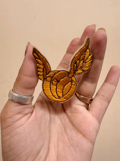 Golden Snitch Embroidered Brooch front