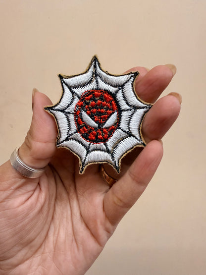 Spider-Man Web Embroidered Brooch front