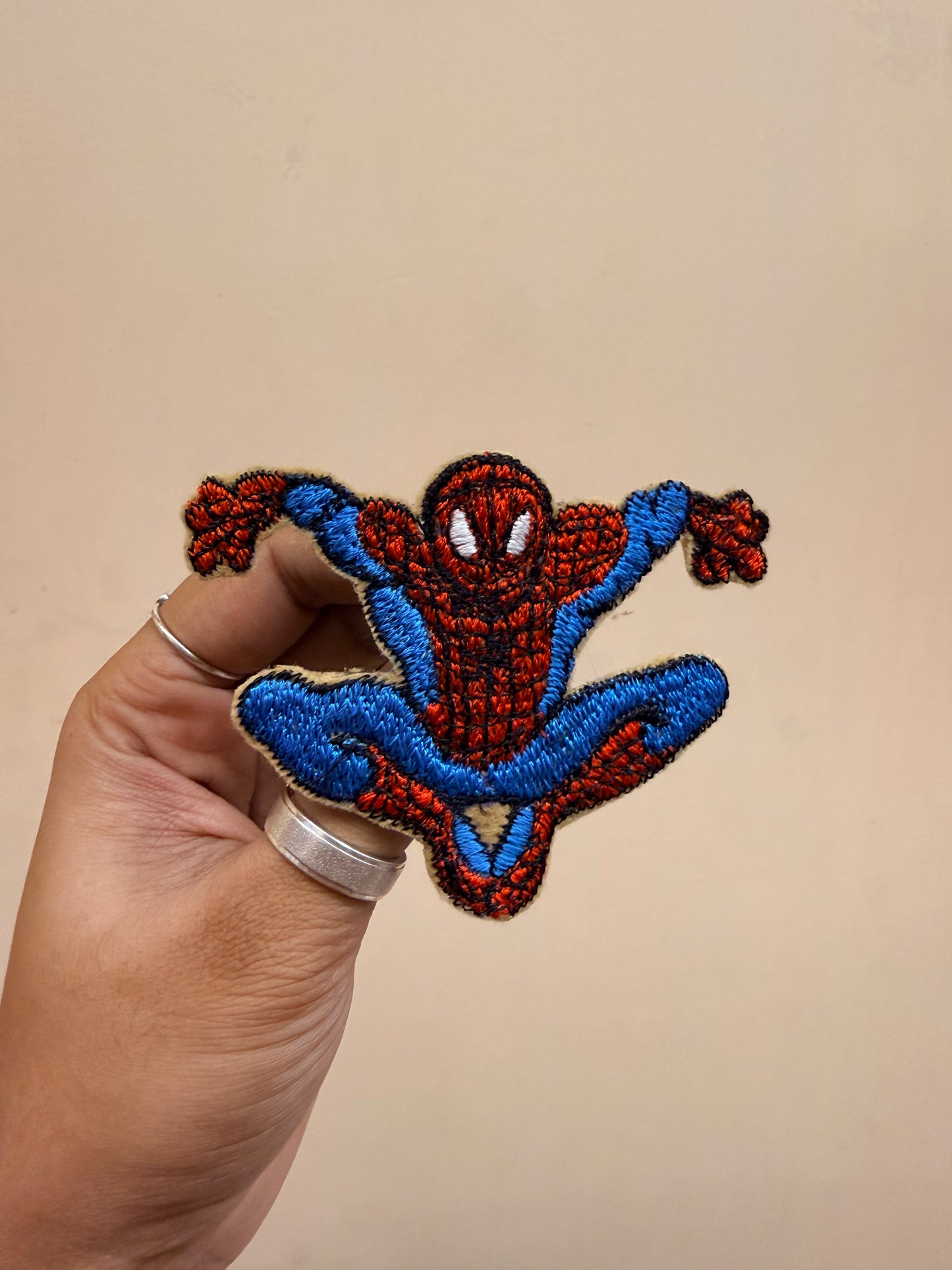 Spider-Man Figure Embroidered Brooch front