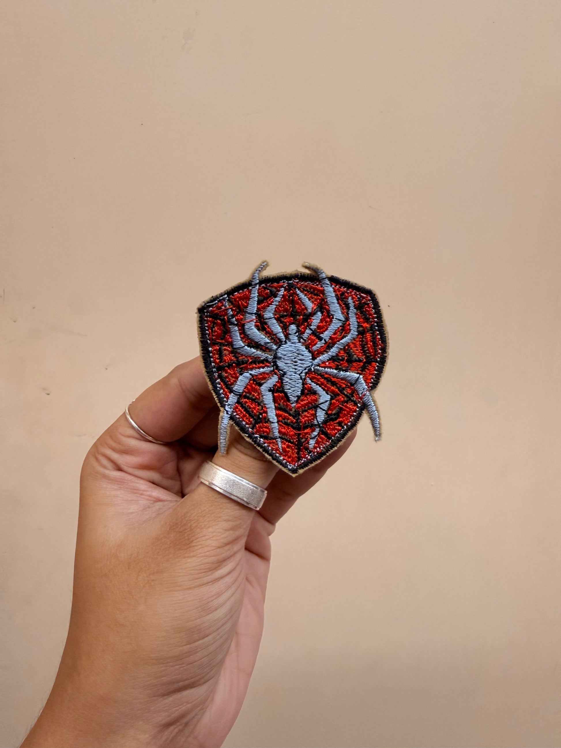 Spider-Man Embroidered Brooch front