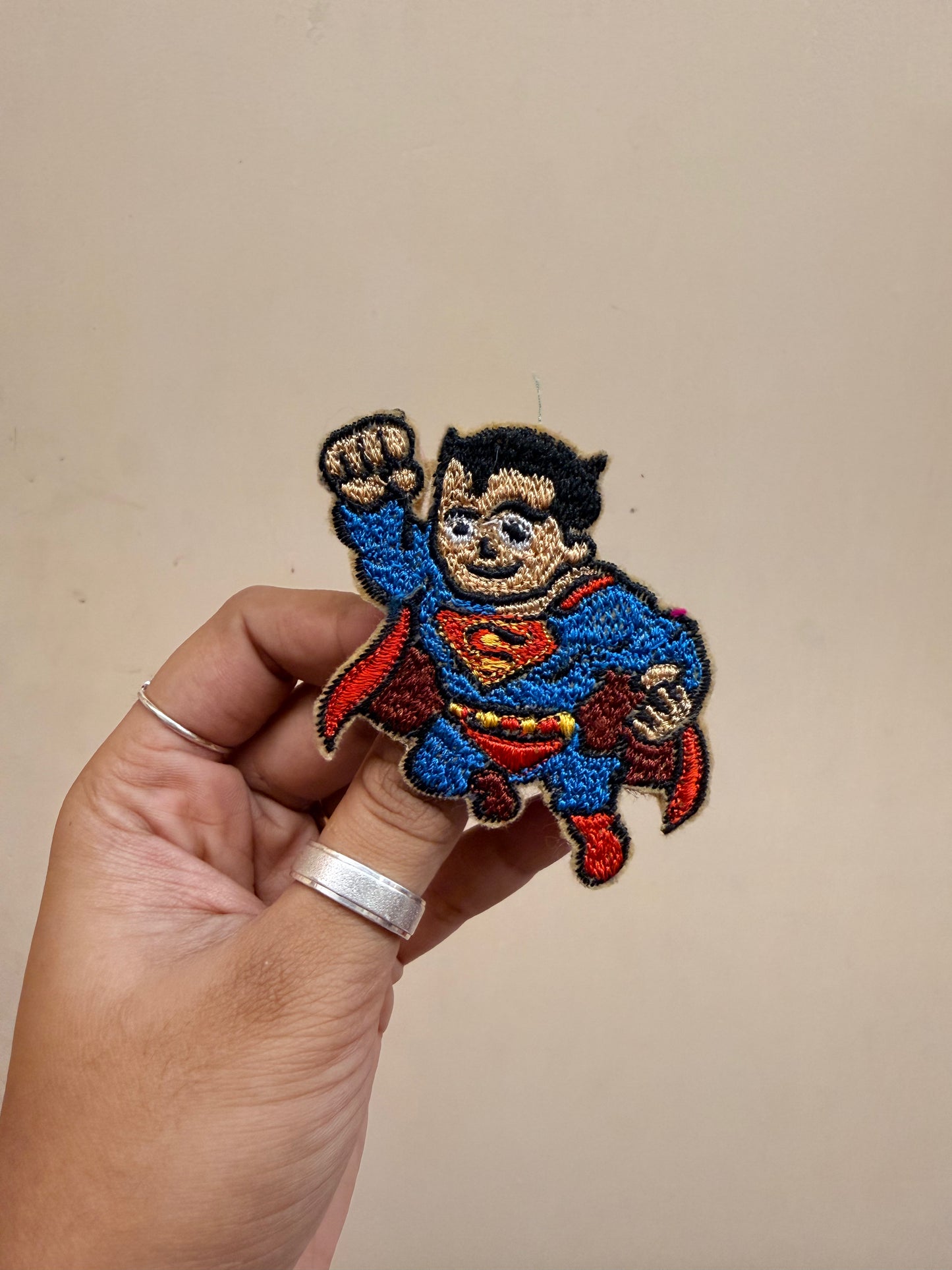Superman Embroidered Brooch front