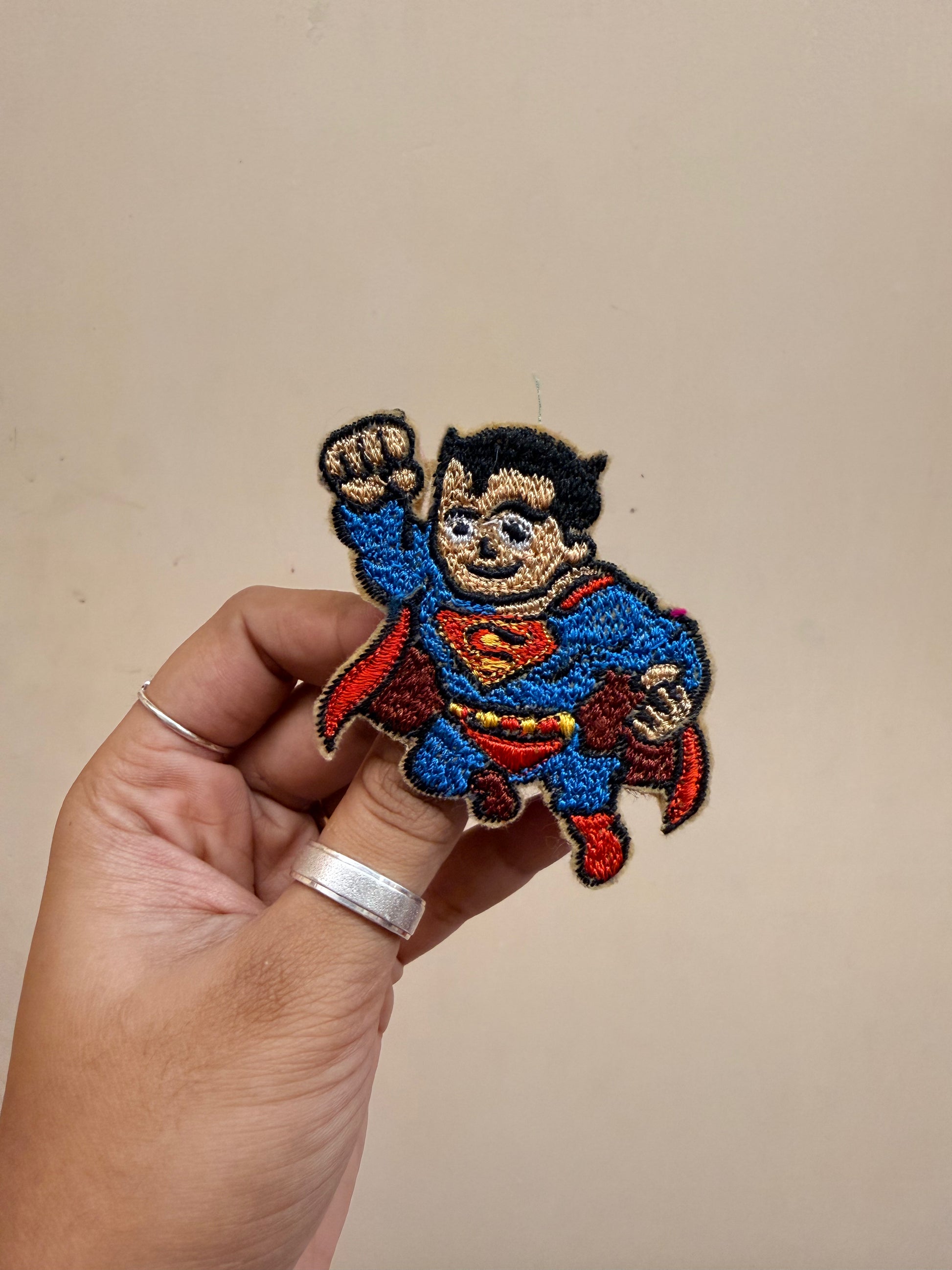 Superman Embroidered Brooch front