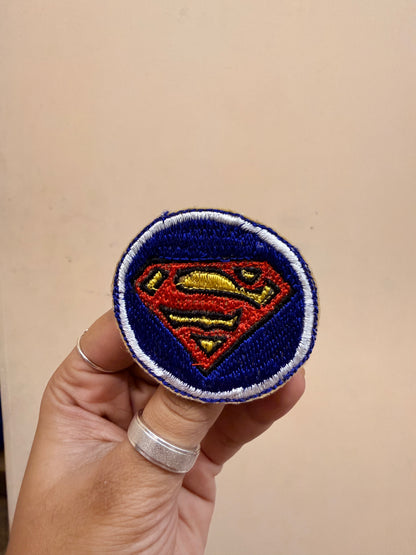 Superman Logo Embroidered Brooch front