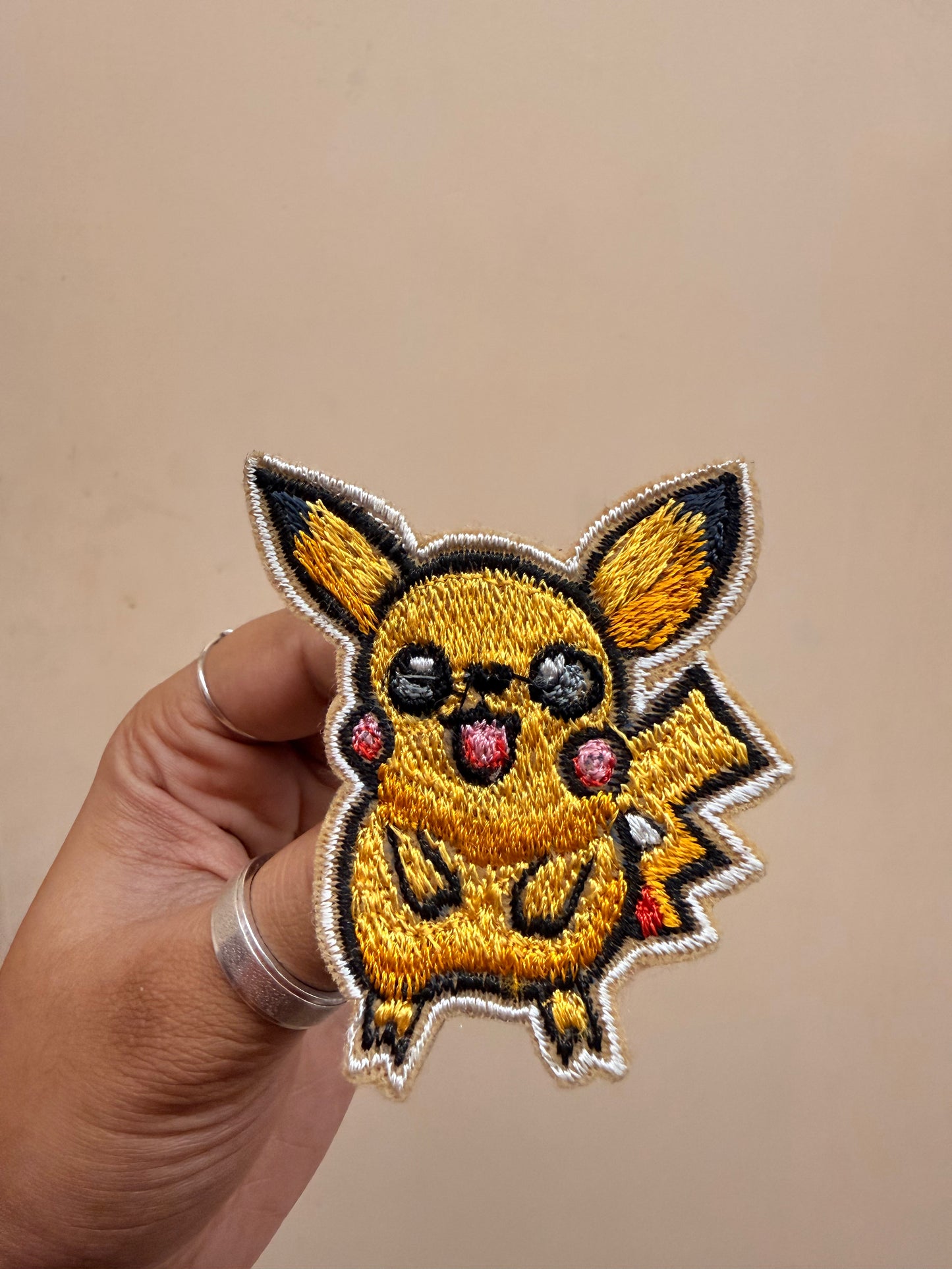 Pikachu Embroidered Brooch front