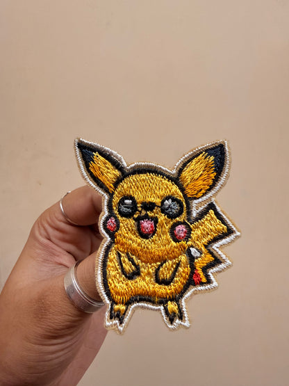 Pikachu Embroidered Brooch front