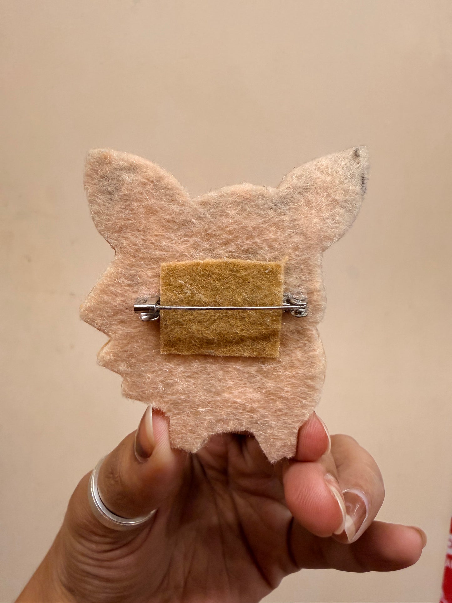 Pikachu Embroidered Brooch back