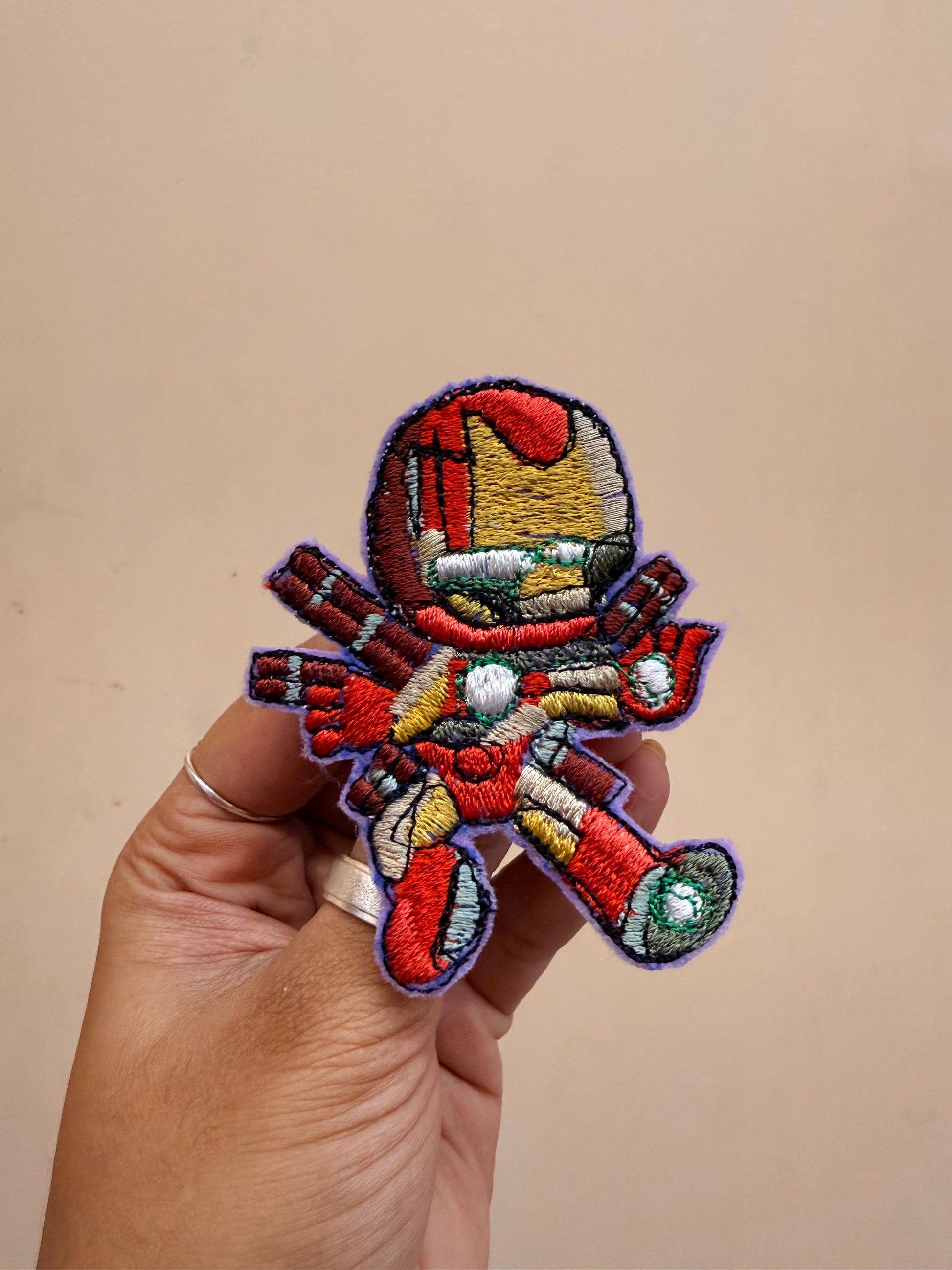 Iron Man Embroidered Brooch front