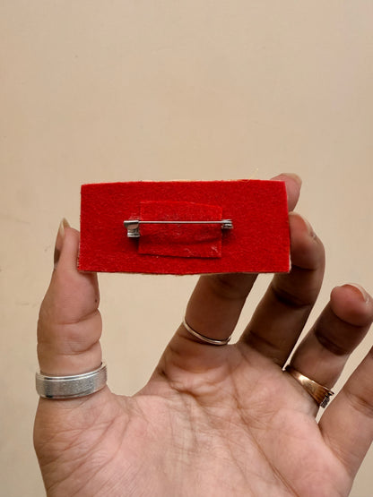 Marvel Logo Embroidered Brooch back