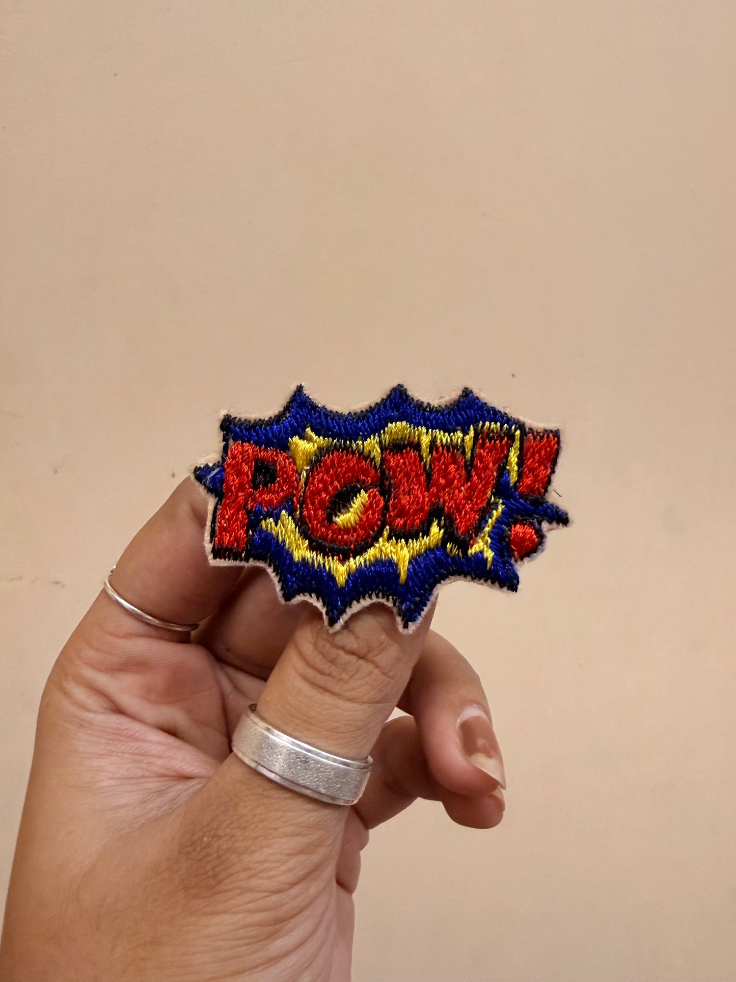 POW Comic Embroidered Brooch front