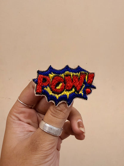 POW Comic Embroidered Brooch front