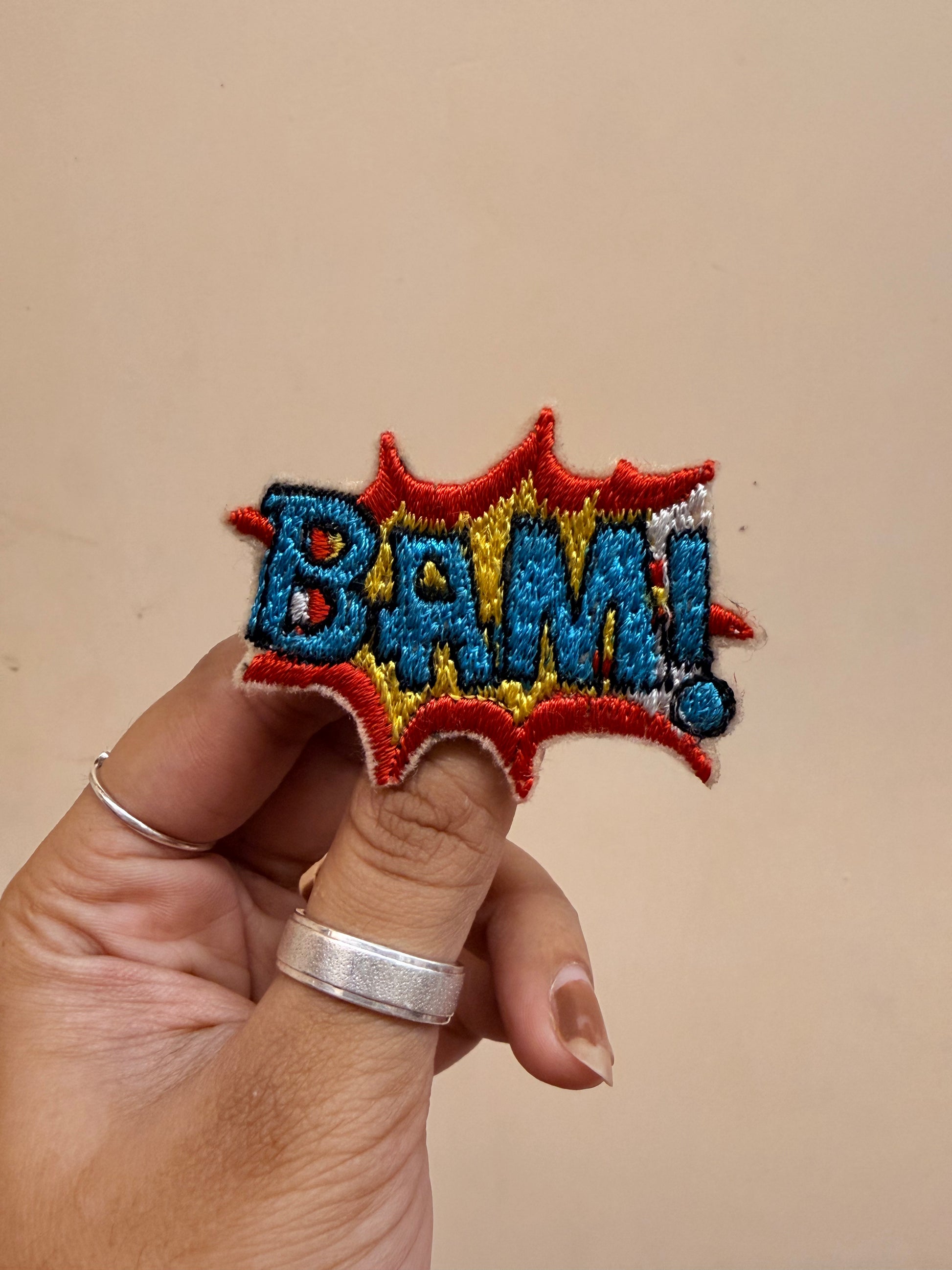 BAM Comic Embroidered Brooch front