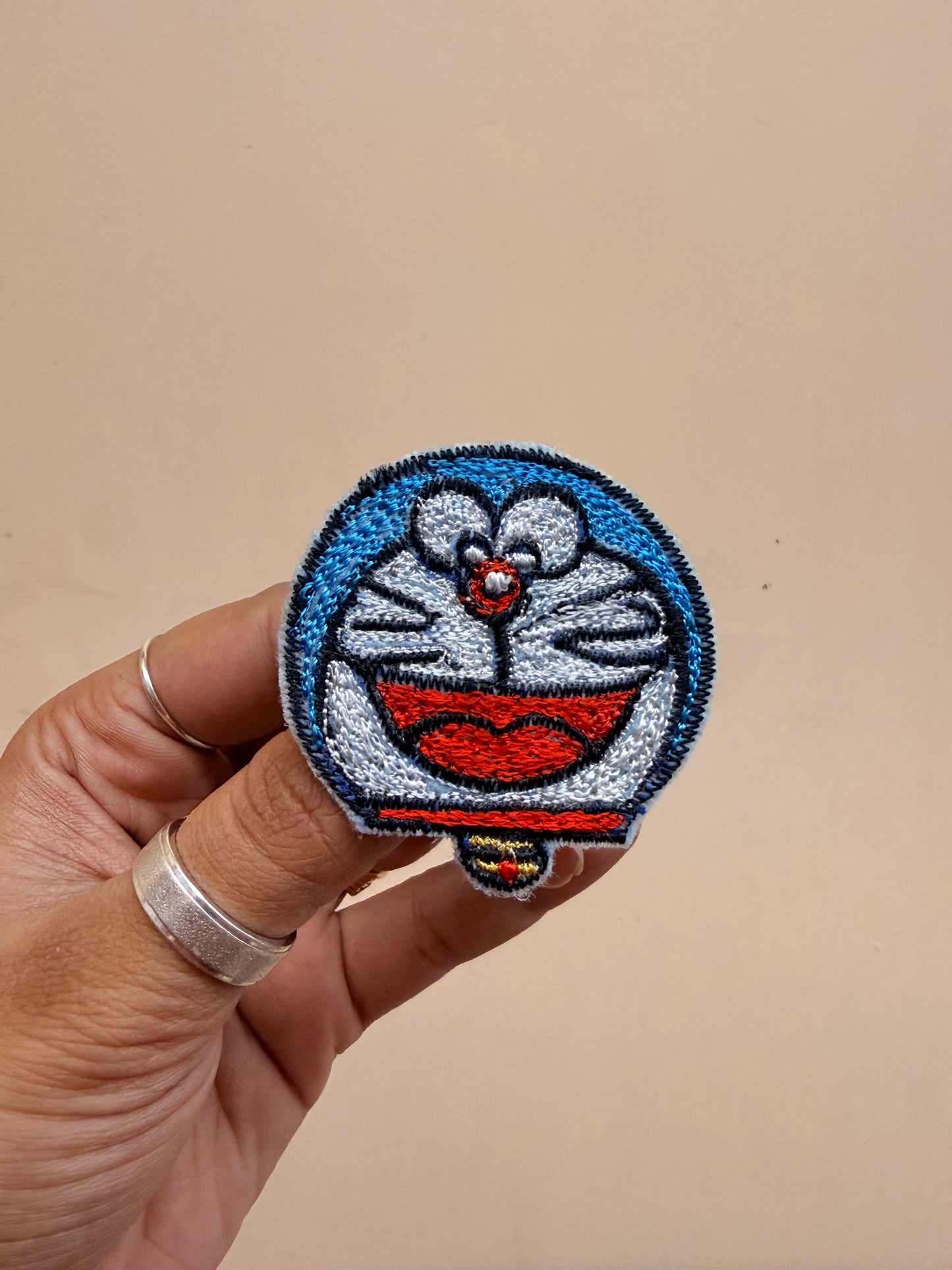 Doraemon Embroidered Brooch front