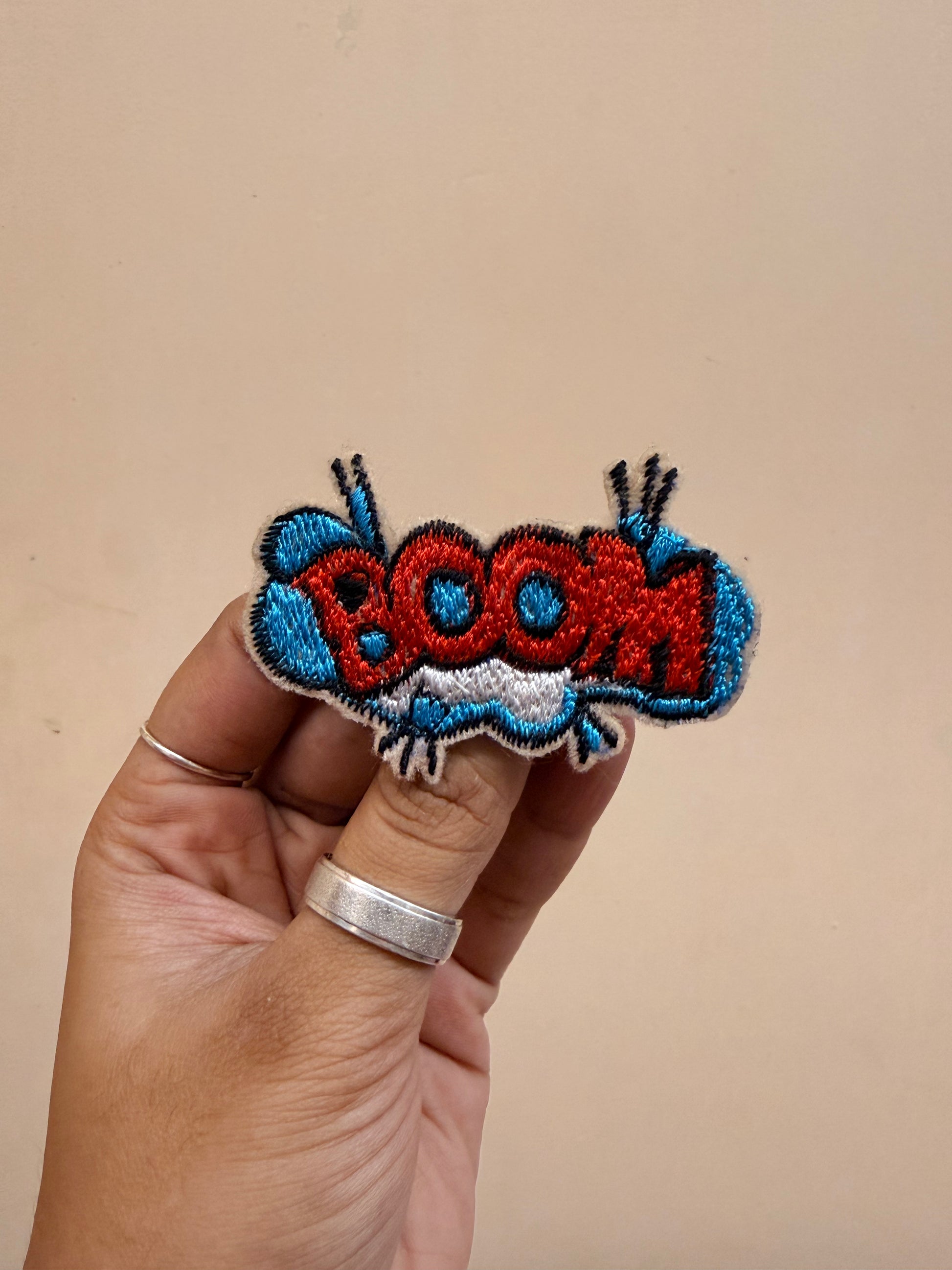 BOOM Comic Embroidered Brooch front