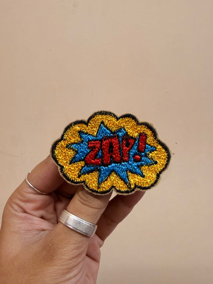 ZAP Comic Embroidered Brooch front