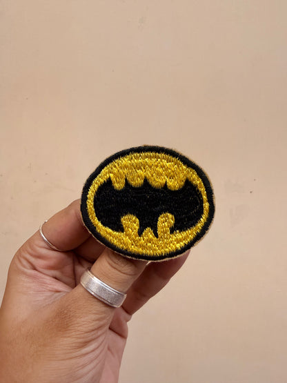 Batman Logo Embroidered Brooch front