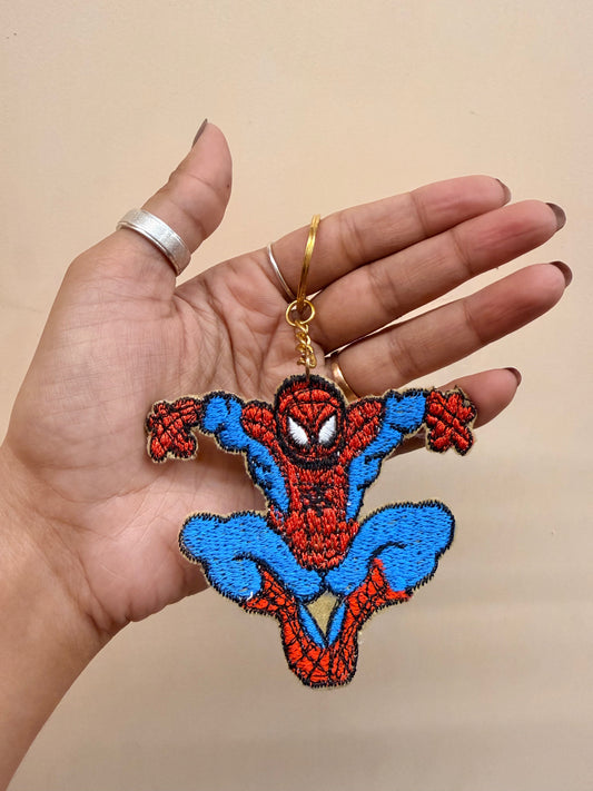 Spider-Man Pose Embroidered Key Ring