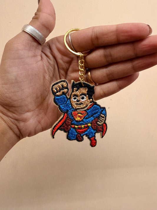 Superman Chibi Embroidered Key Ring