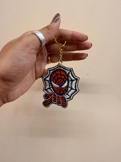 Spider-Man Web Embroidered Key Ring