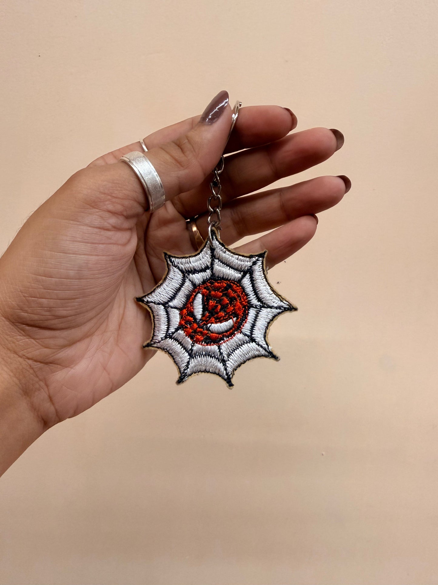 Spider-Man Web Logo Embroidered Key Ring