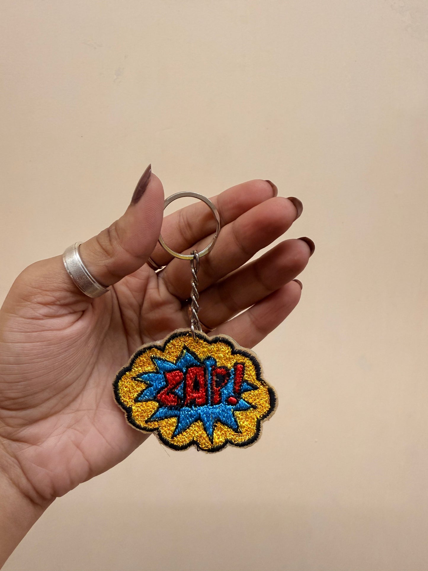 Zap Comic Embroidered Key Ring