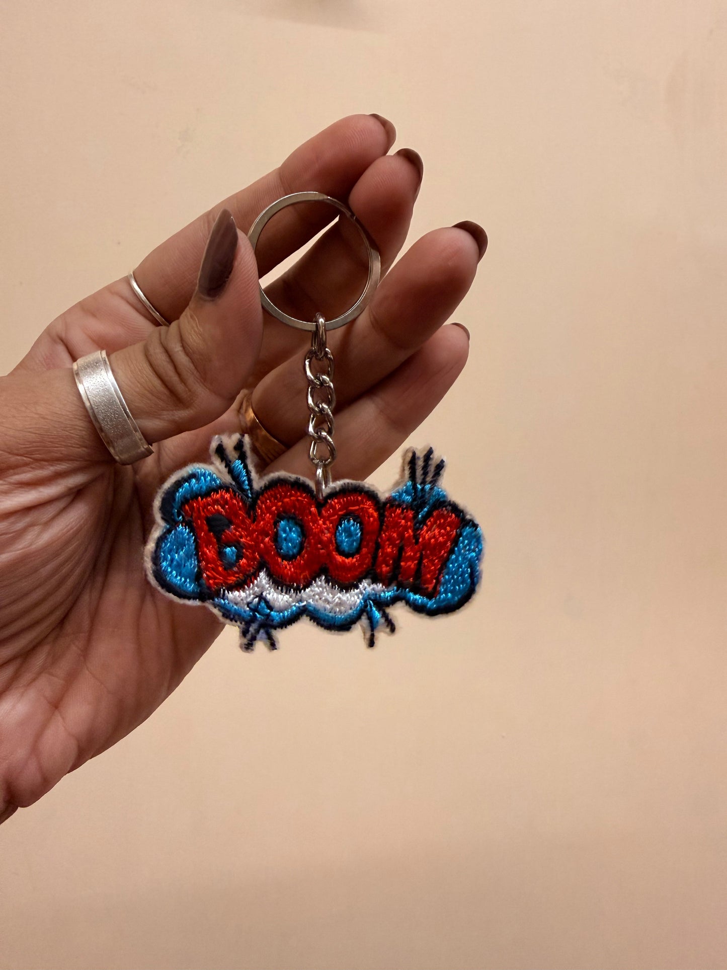Boom Comic Embroidered Key Ring