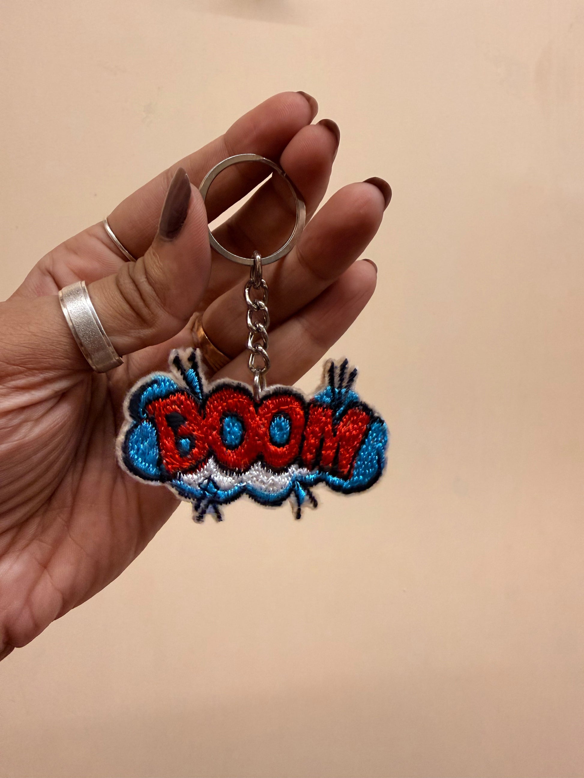 Boom Comic Embroidered Key Ring