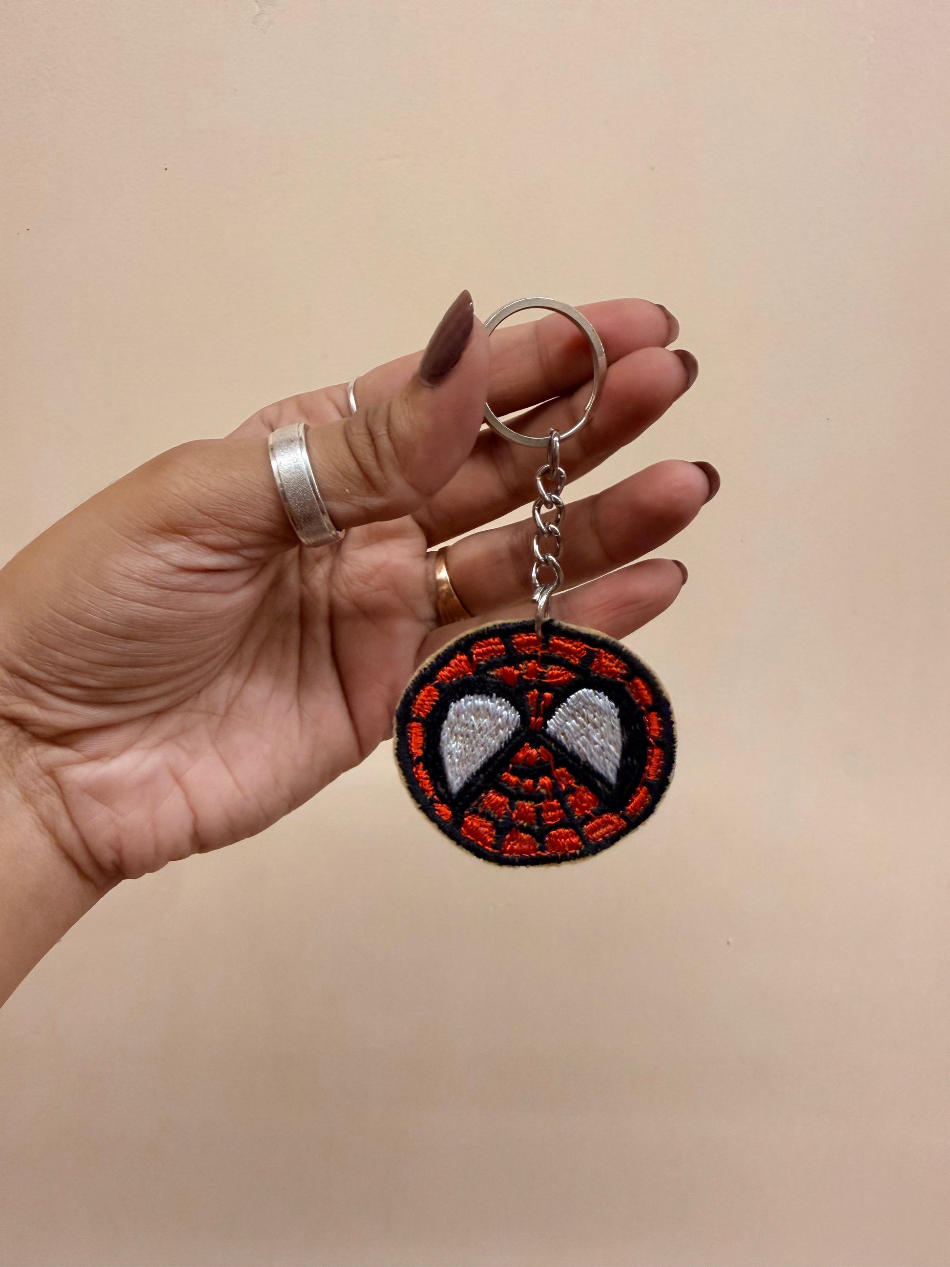 Spider-Man Mask Embroidered Key Ring