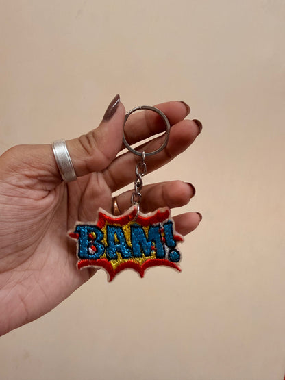 Bam Comic Embroidered Key Ring