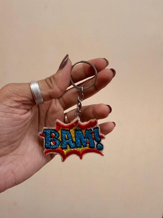 Bam Comic Embroidered Key Ring