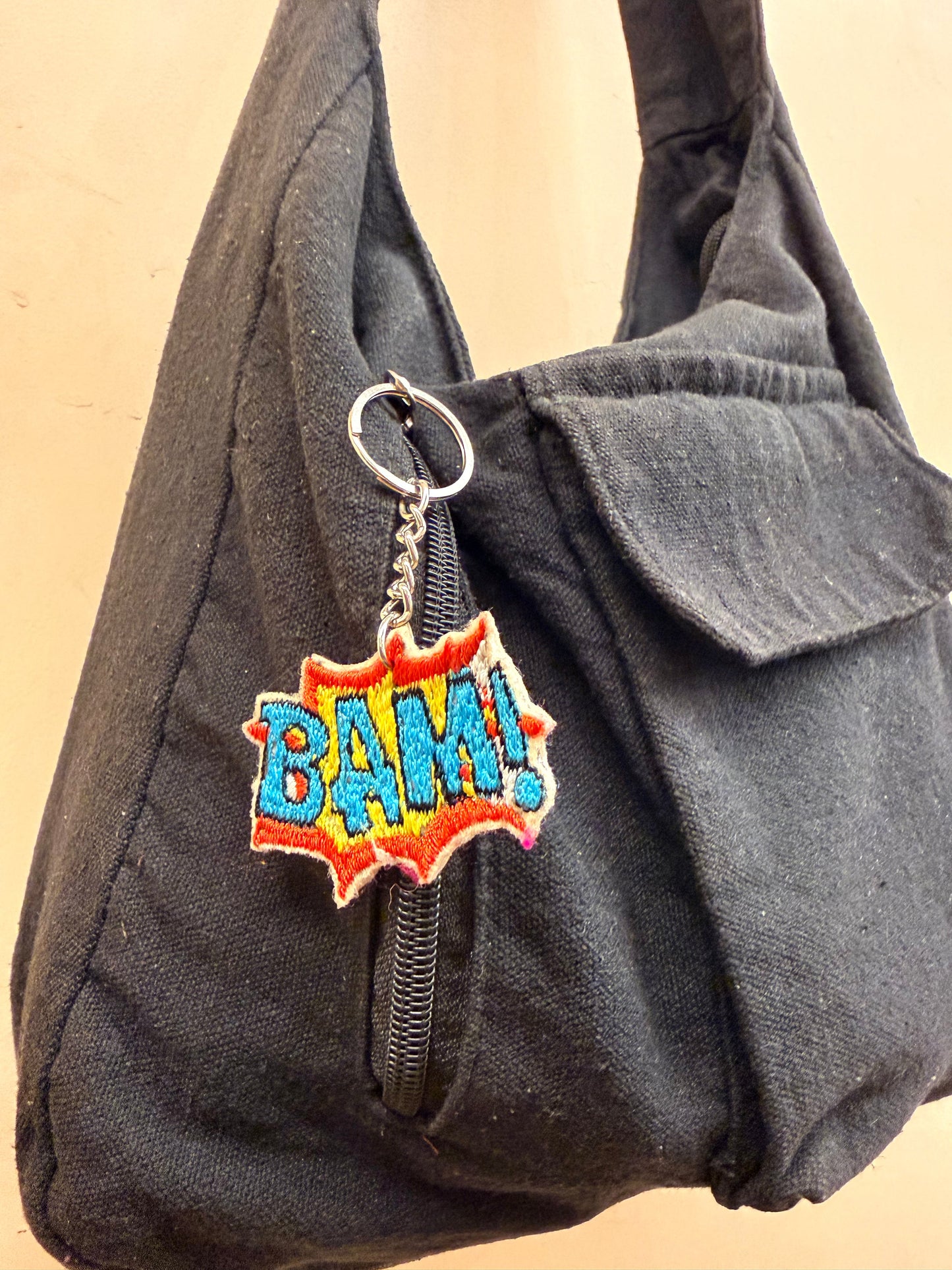 Bam Comic Embroidered Key Ring