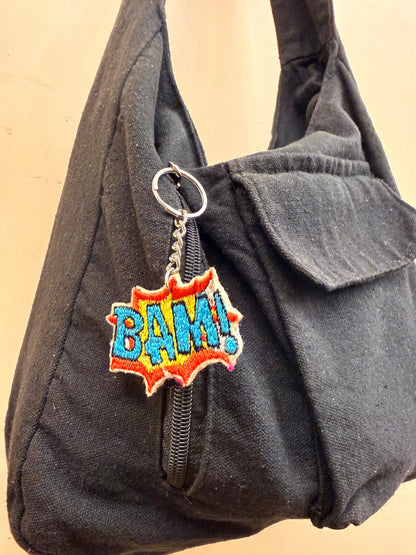 Bam Comic Embroidered Key Ring
