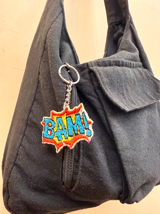 Bam Comic Embroidered Key Ring
