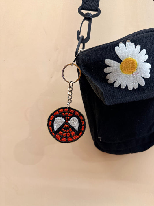 Spider-Man Mask Embroidered Key Ring