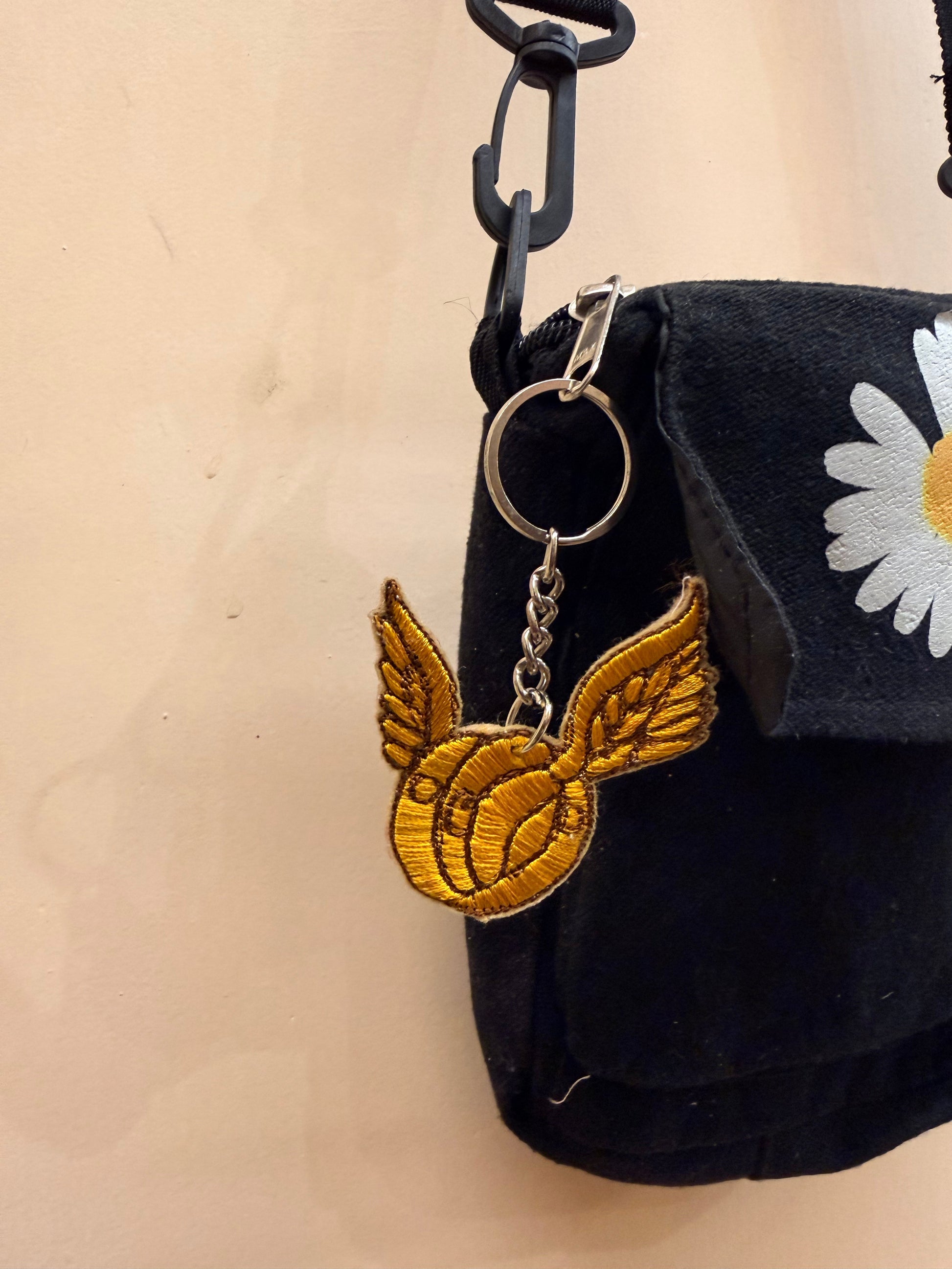 Golden Snitch Embroidered Key Ring
