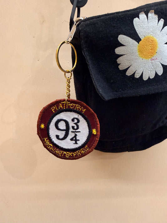Platform 9¾ Embroidered Key Ring