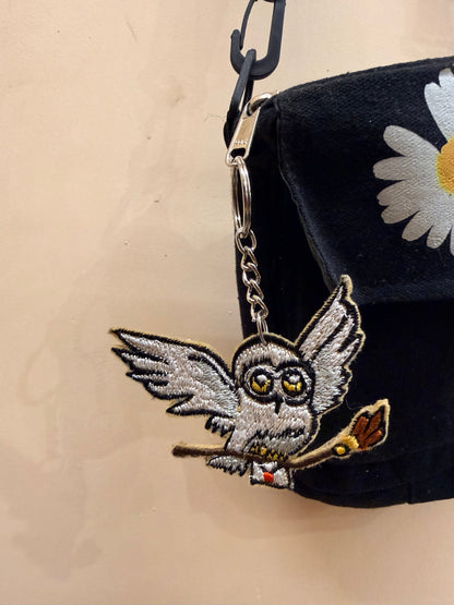 Hedwig Embroidered Key Ring
