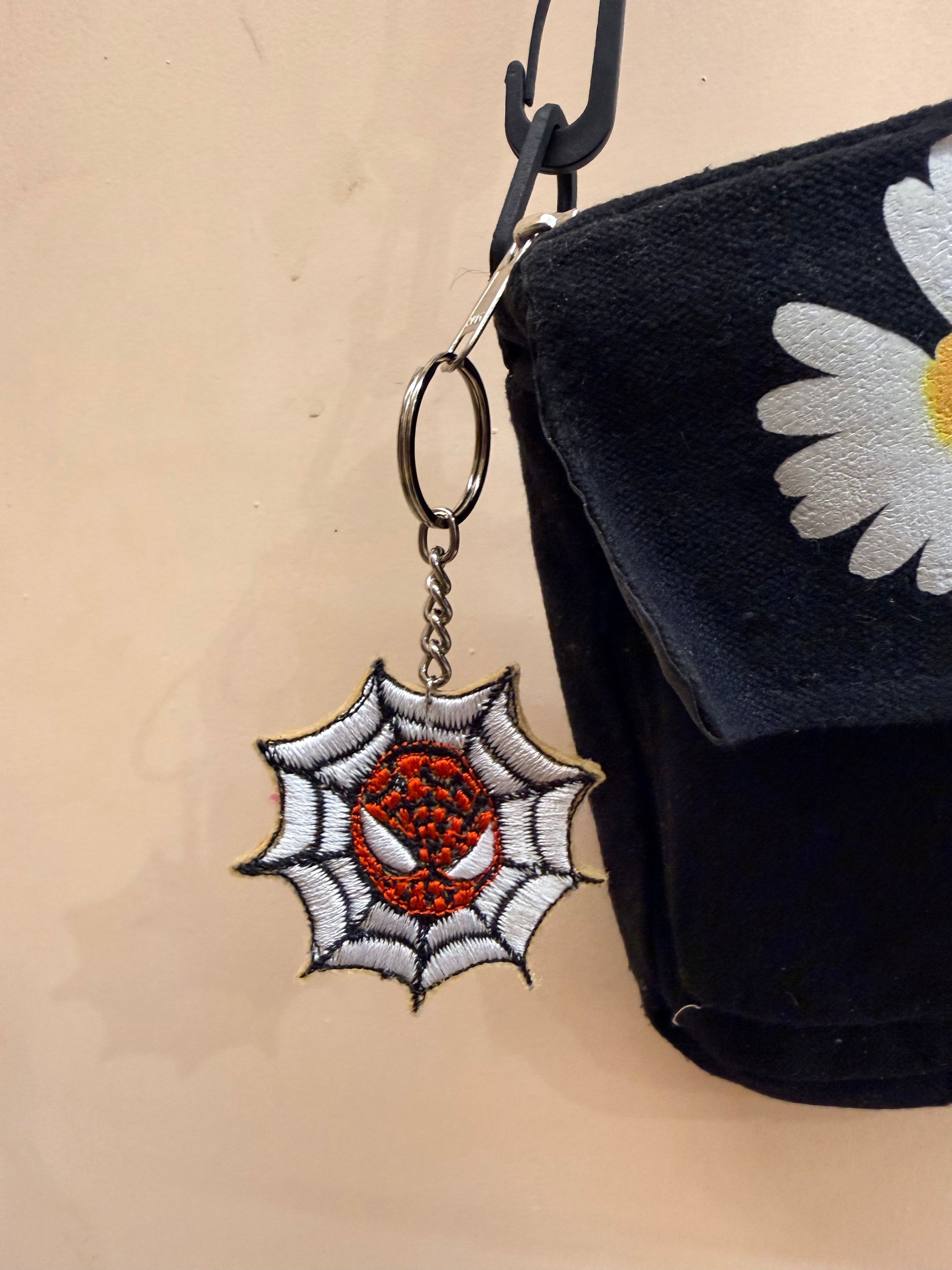 Spider-Man Web Logo Embroidered Key Ring