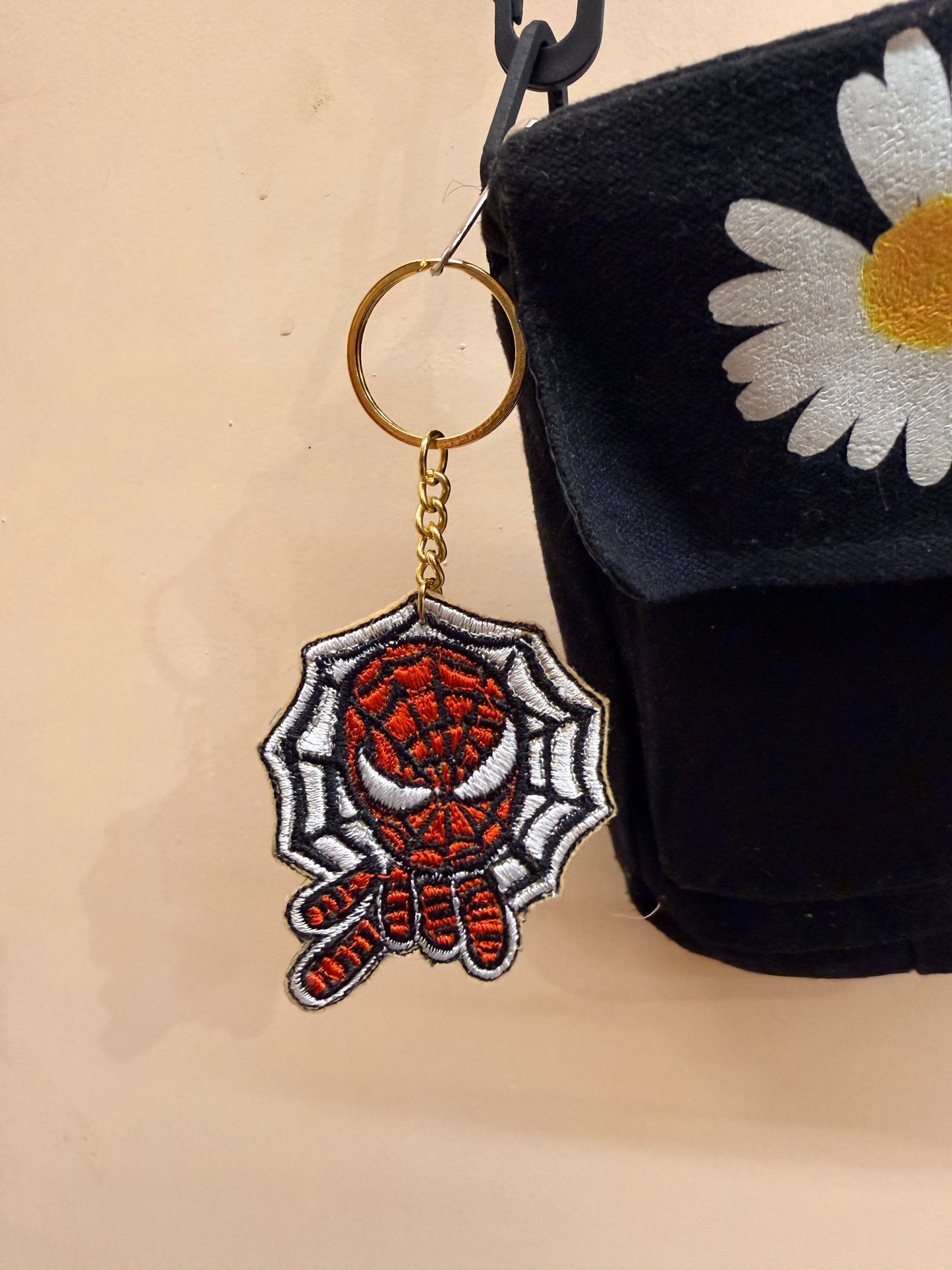 Spider-Man Web Embroidered Key Ring
