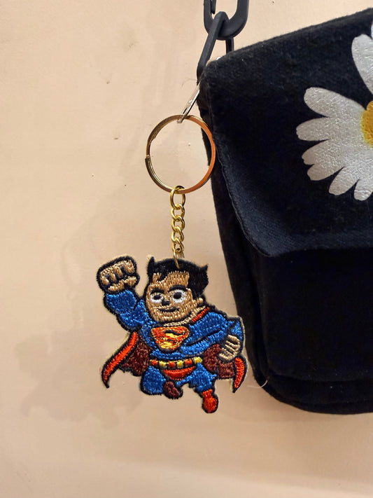 Superman Chibi Embroidered Key Ring